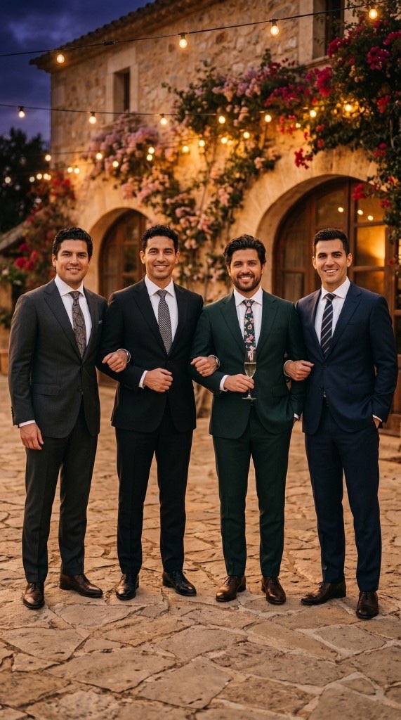 Invitados con traje formal